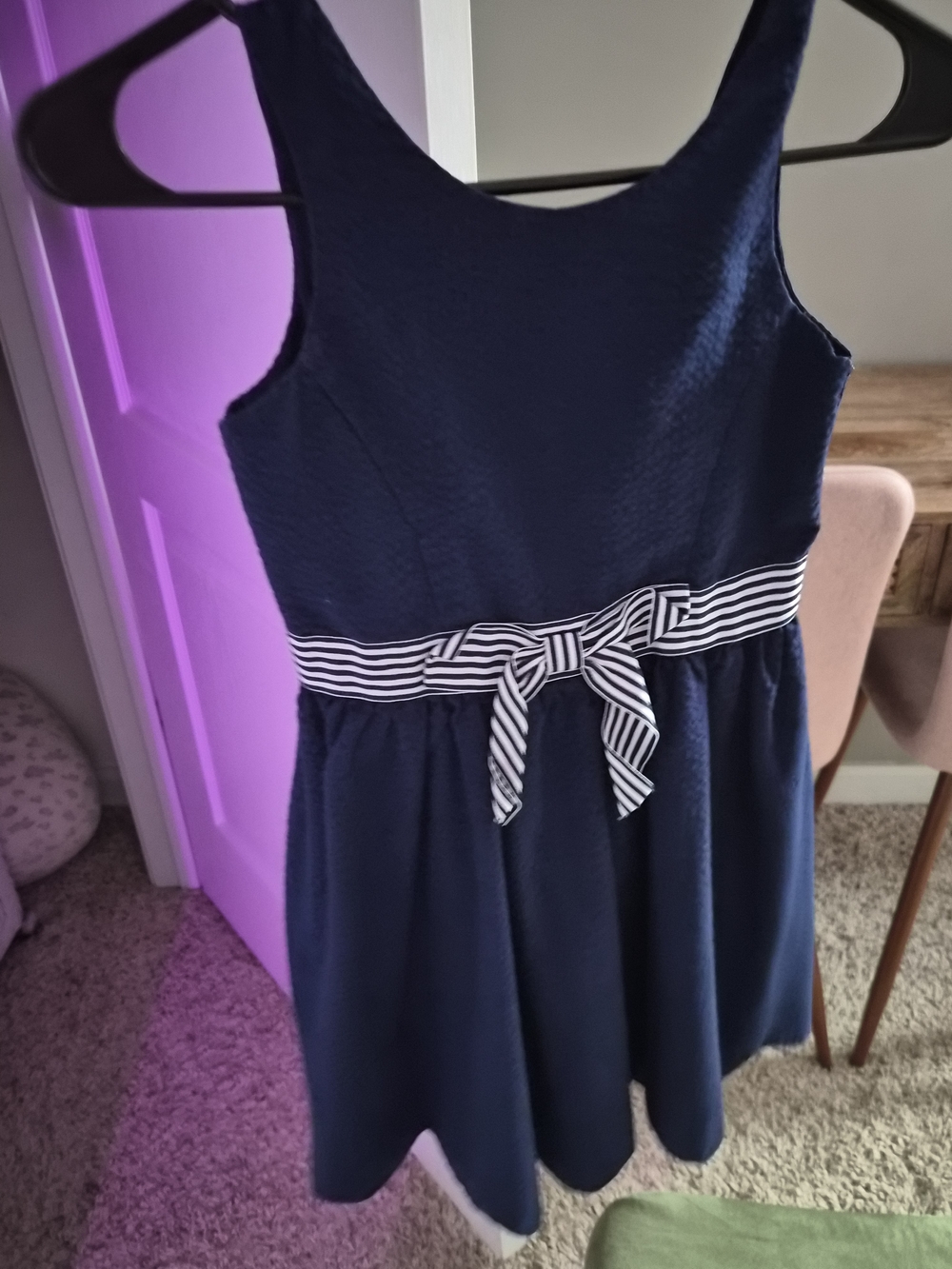 2 Dresses Cat & Jack Navy Dress with Striped Bow Belt